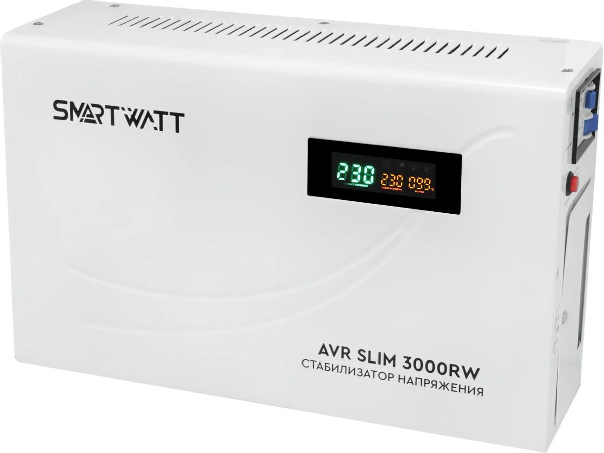 Стабилизатор напряжения SMARTWATT AVR Slim 3000RW белый [4512020310007]